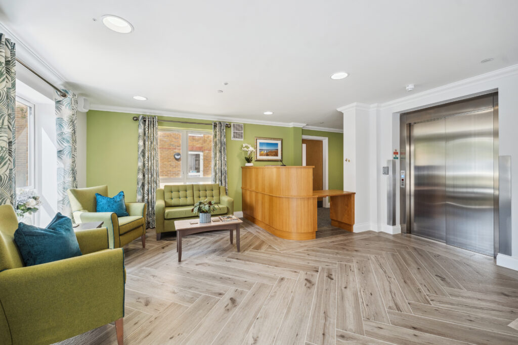 Ocean Heights lift in care home reception